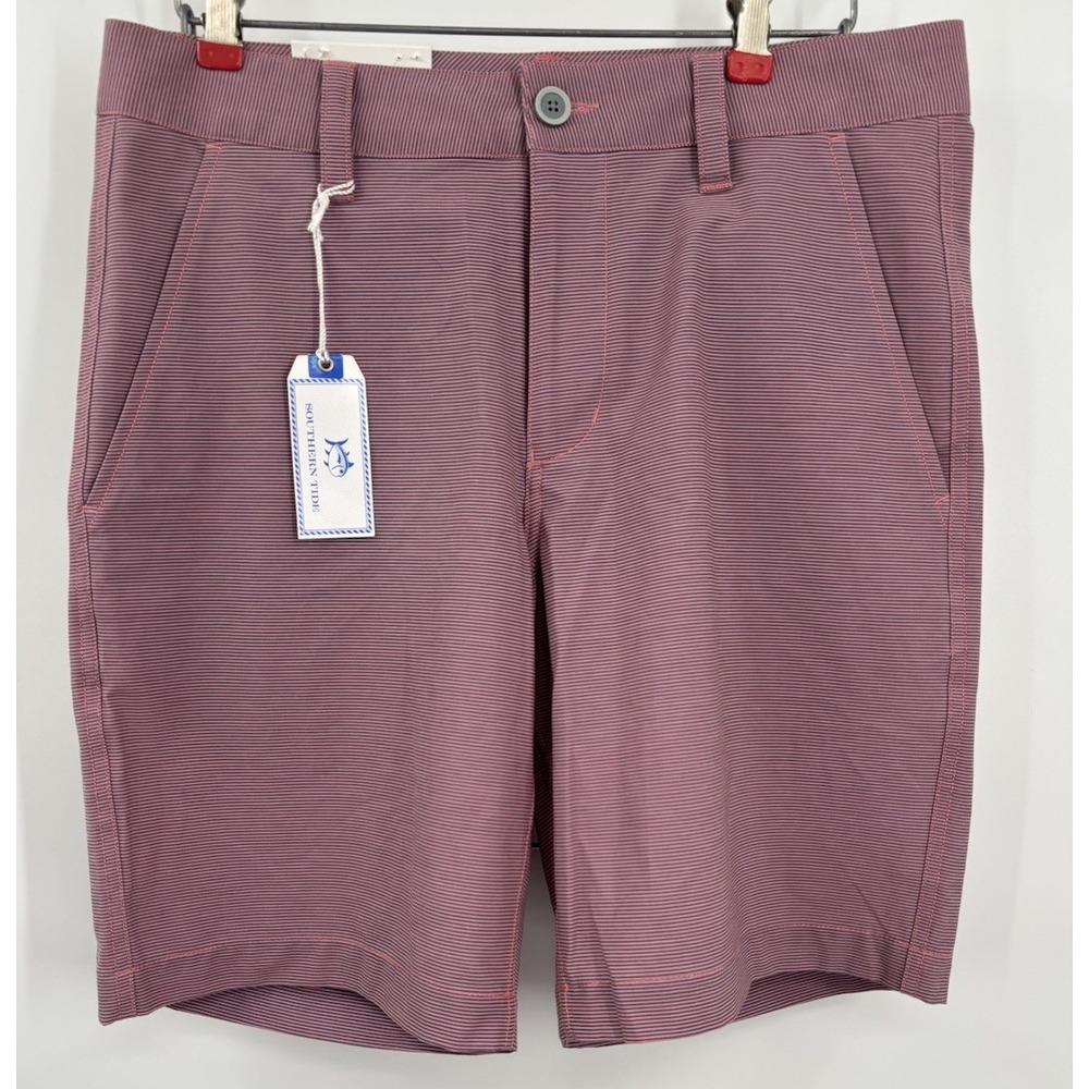 NEW SOUTHERN TIDE T3 GULF GEORGIA PEACH STRIPED SHORTS SIZE 30" x 9"